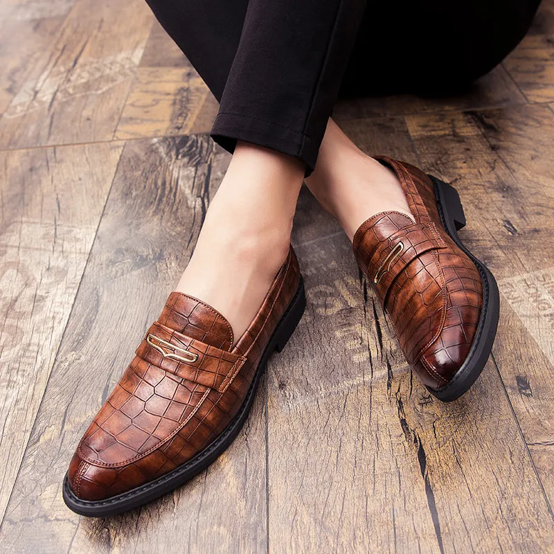 Red Pointed Toe Dress Shoe Loafers Club Shoes