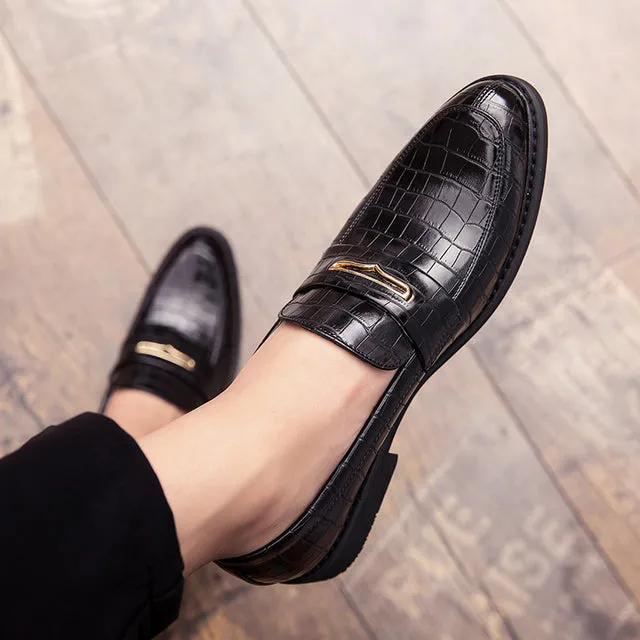 Red Pointed Toe Dress Shoe Loafers Club Shoes