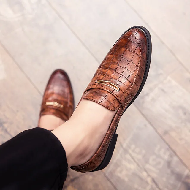 Red Pointed Toe Dress Shoe Loafers Club Shoes