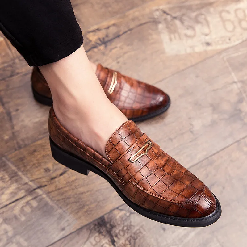 Red Pointed Toe Dress Shoe Loafers Club Shoes
