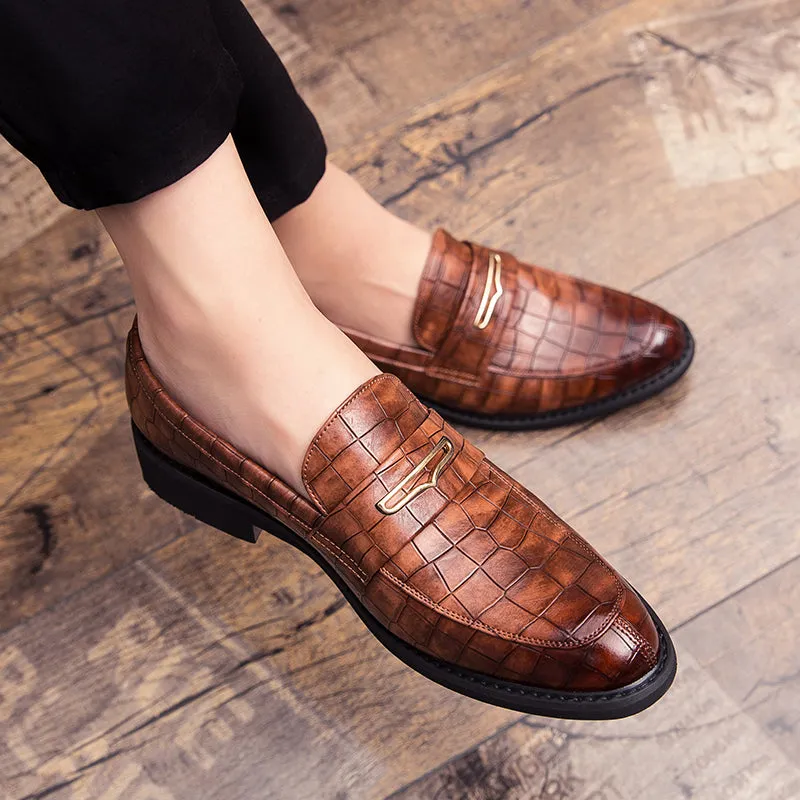 Red Pointed Toe Dress Shoe Loafers Club Shoes