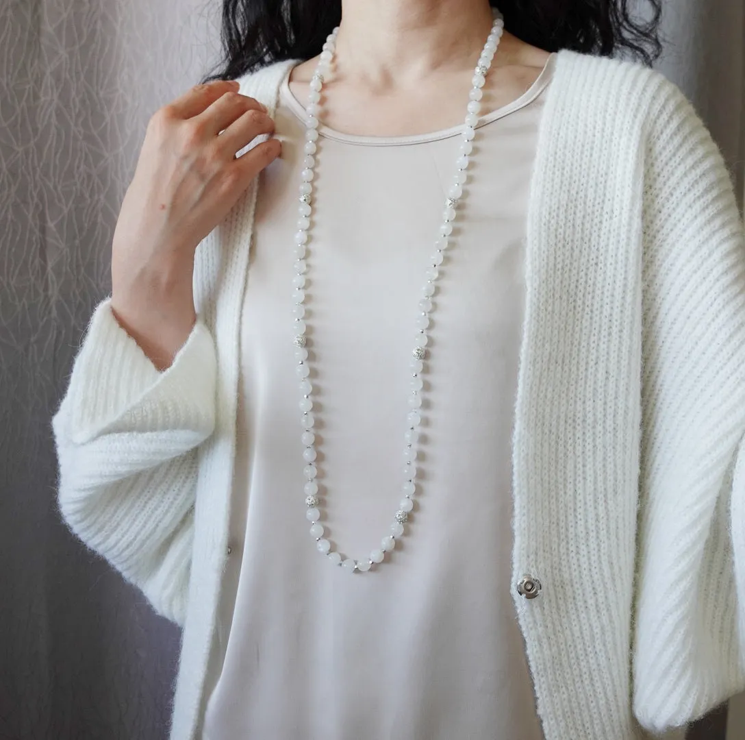 Return to Origin Multi-style Moonstone Beaded Necklace with Tassels