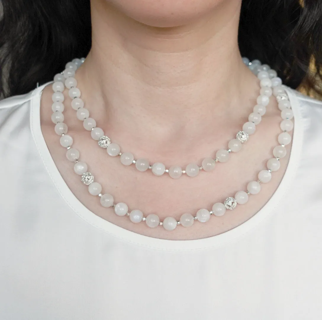 Return to Origin Multi-style Moonstone Beaded Necklace with Tassels