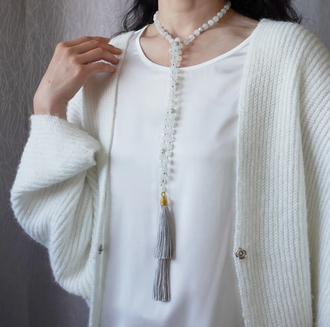Return to Origin Multi-style Moonstone Beaded Necklace with Tassels