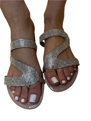 RHINESTONE "S" DETAIL SANDAL CATRINA