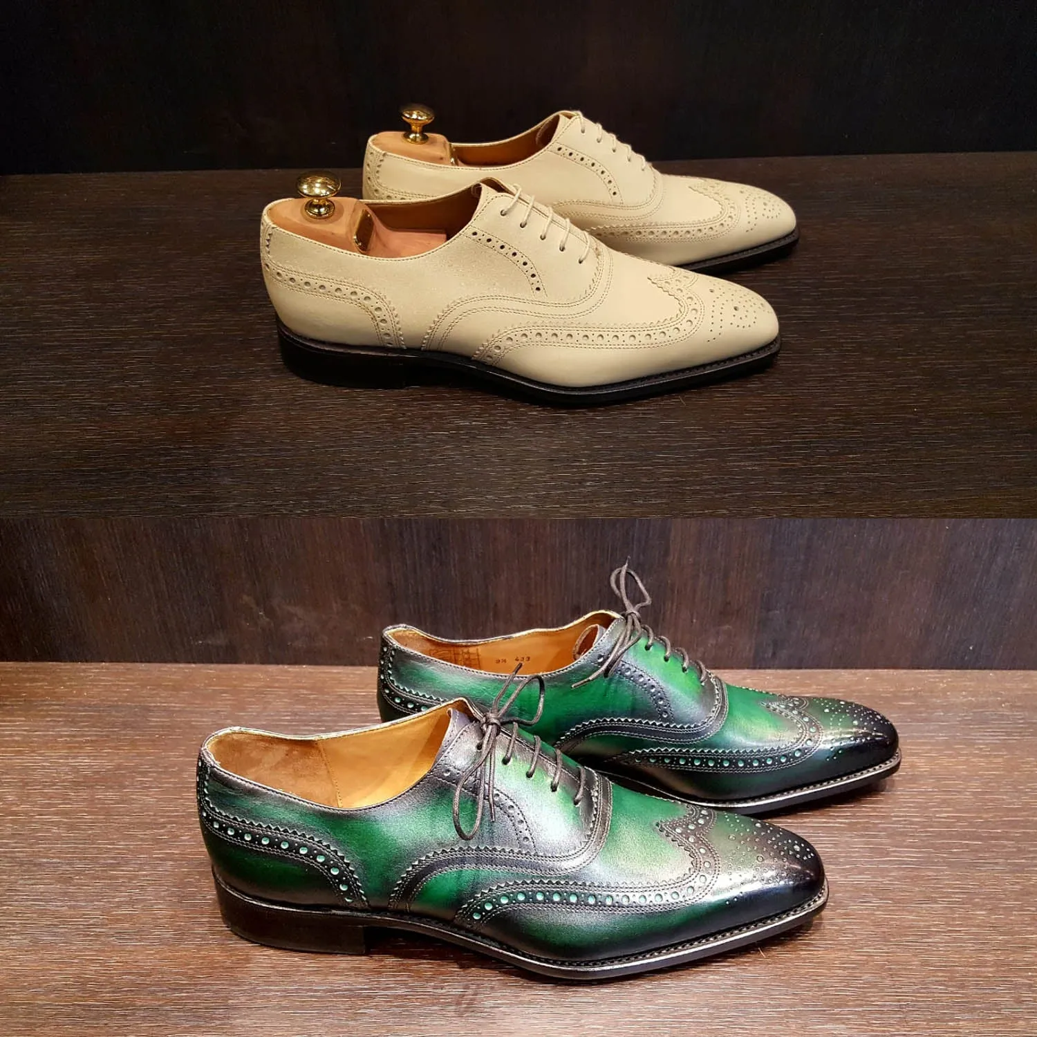 Richelieu Brogue Pearl 439 en cuir brut