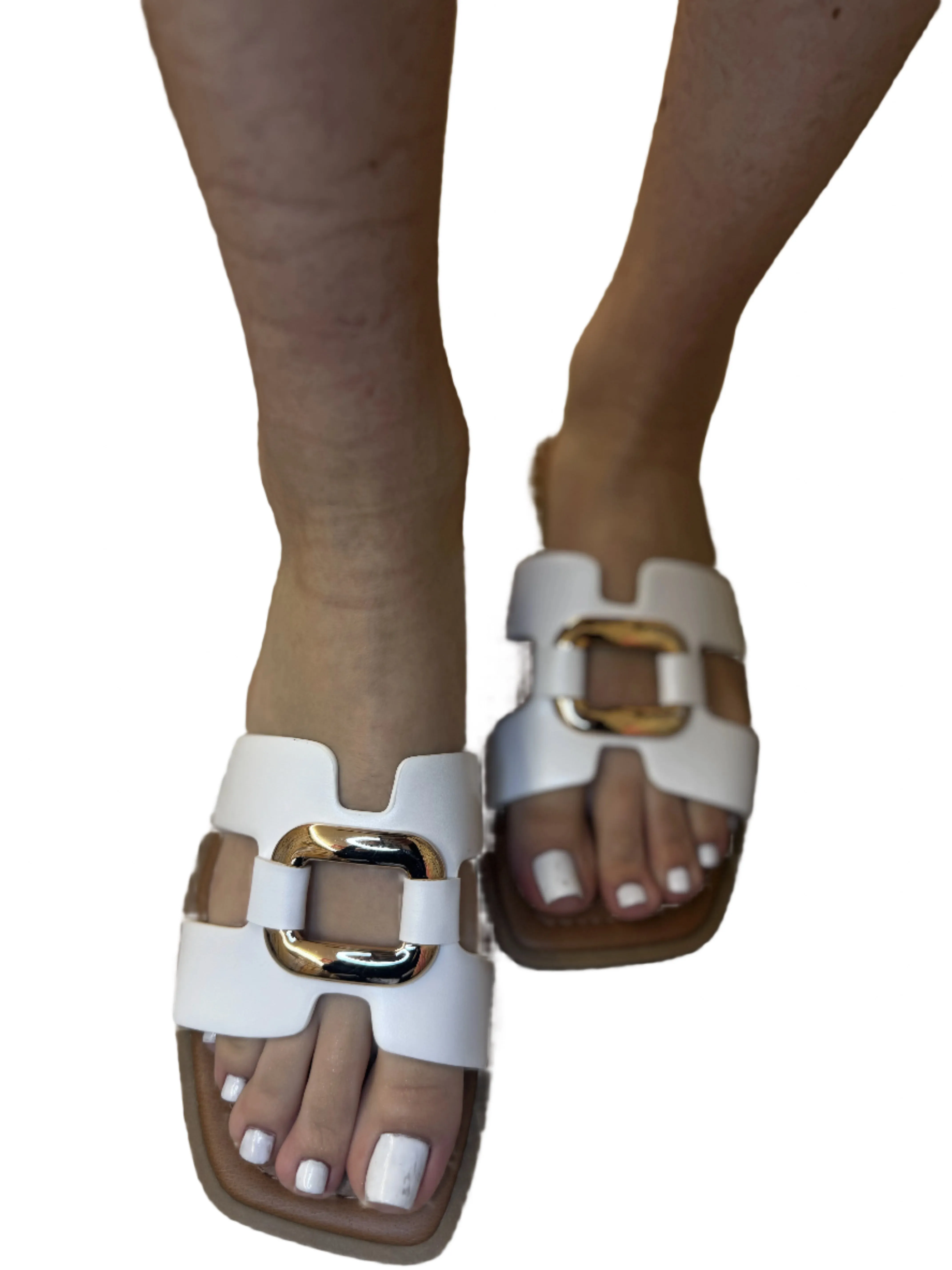 RING DETAIL SLIDE SANDAL FENG-S