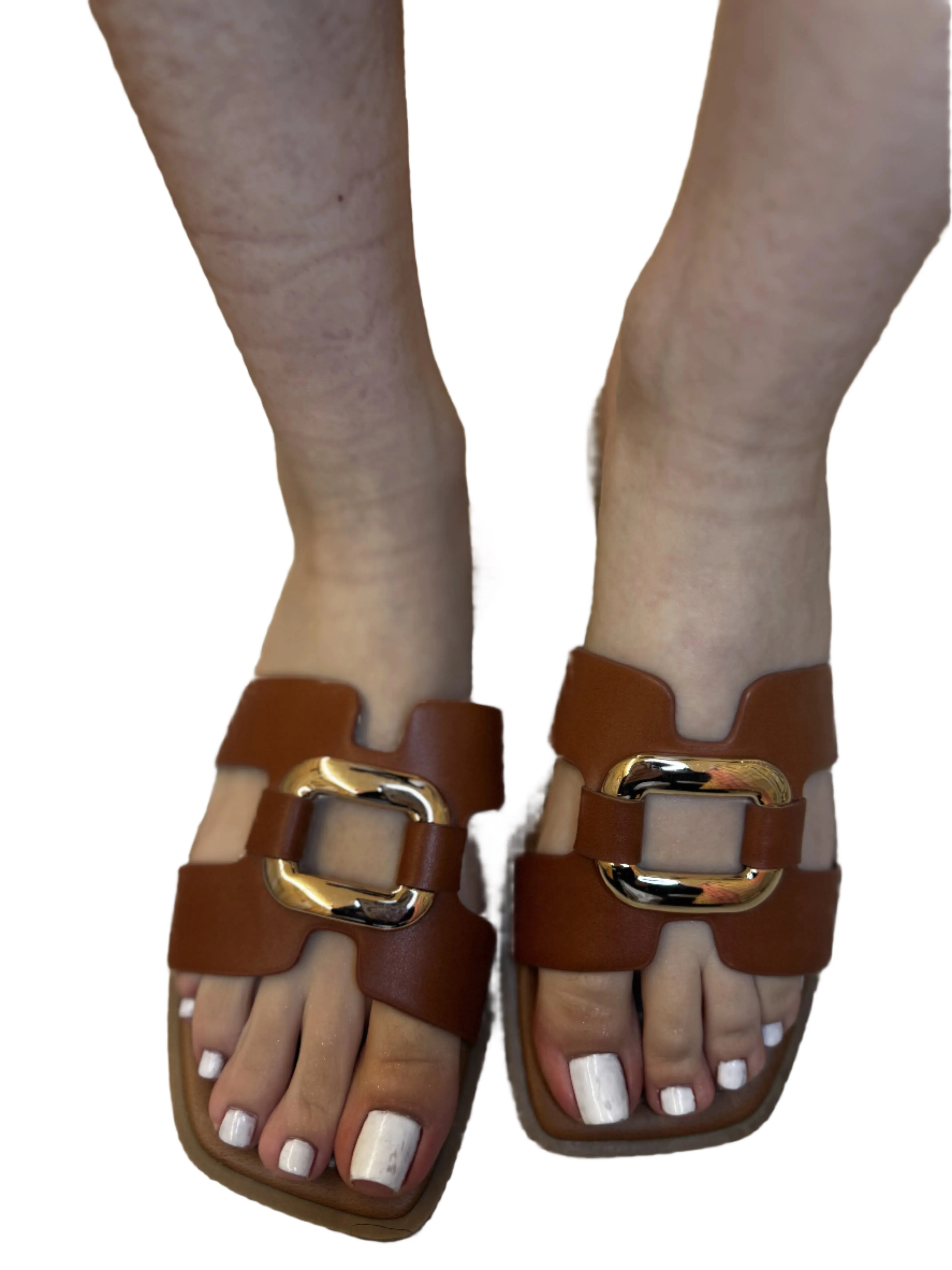 RING DETAIL SLIDE SANDAL FENG-S