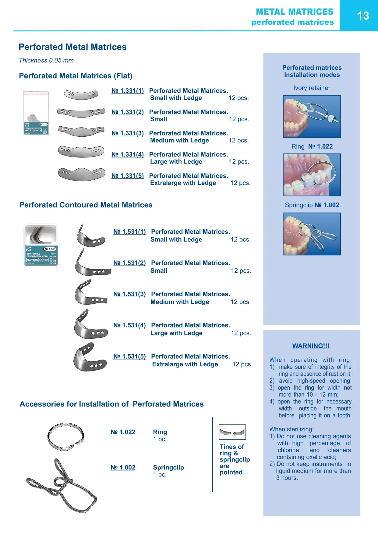 Ring for Perforated Matrices