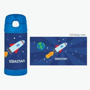 Rocket on the Sky Personalized Thermos Bottle