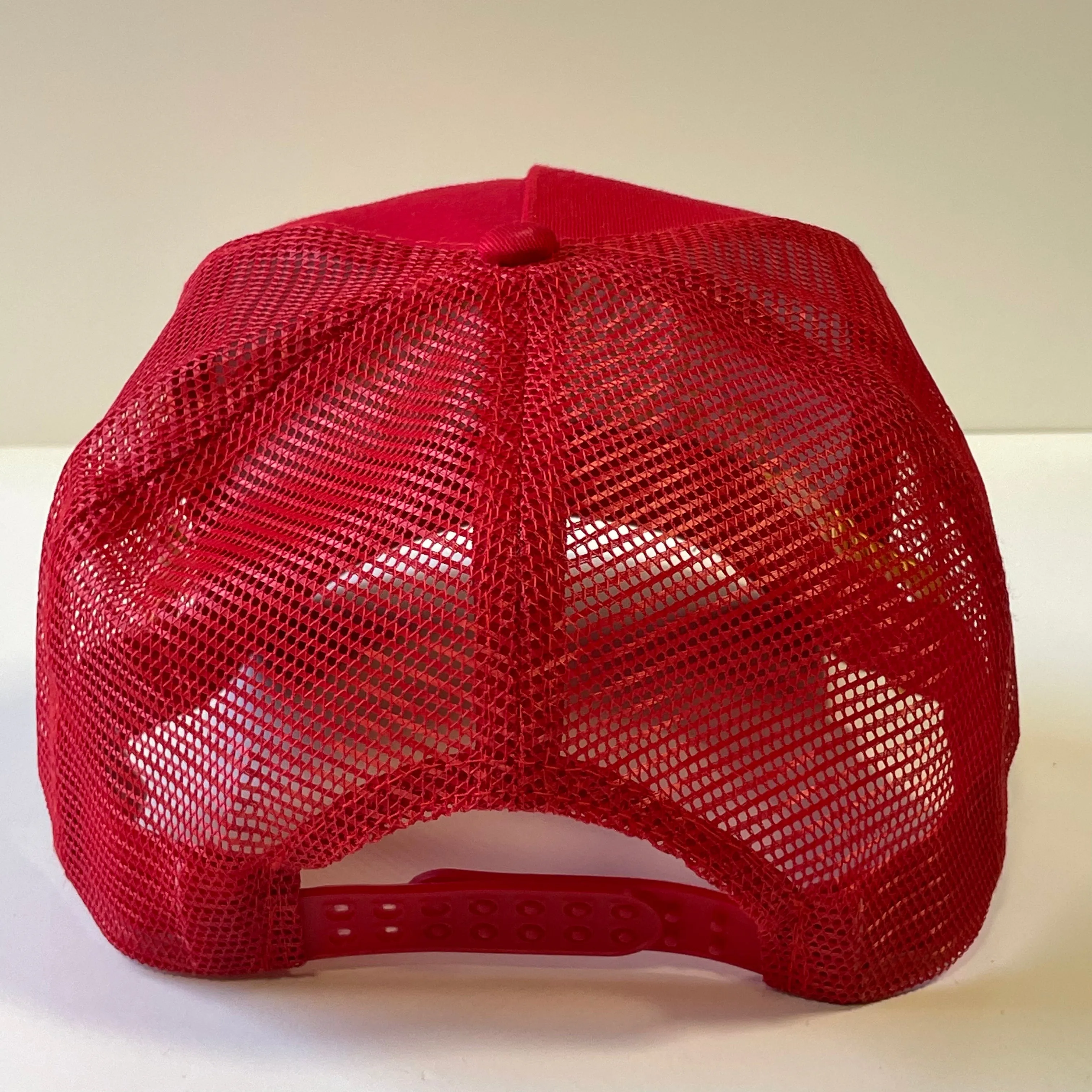RUN THE DANG BALL Gold and Red on a Rope Mesh Trucker Snapback Cap Hat Custom Embroidered