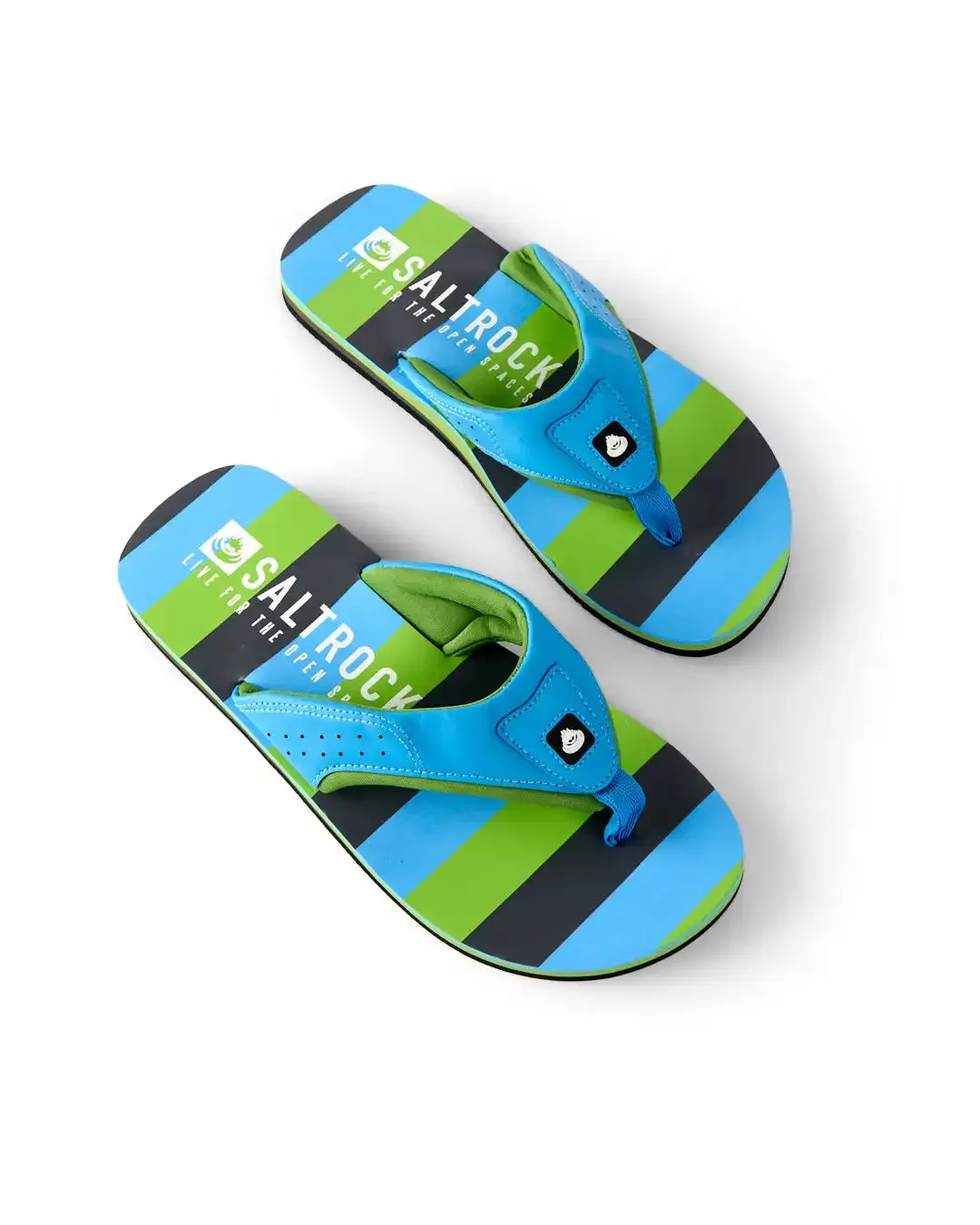 Saltrock Mens Striped Flip Flops Light Blue