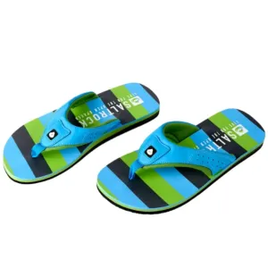 Saltrock Mens Striped Flip Flops Light Blue