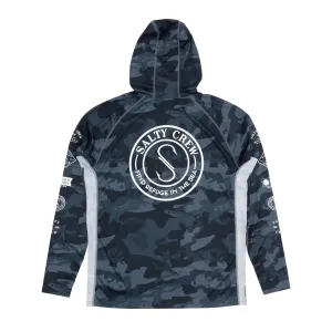 Salty Crew Palomar Perforated Hood - Blue Camo