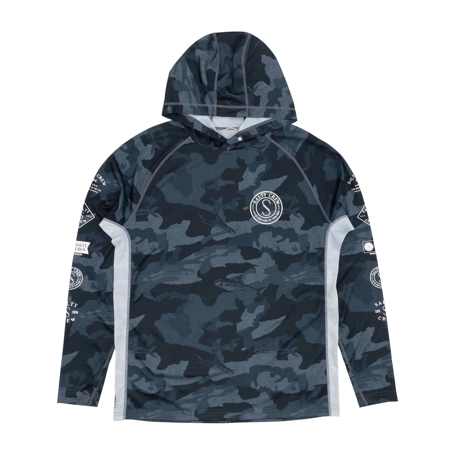 Salty Crew Palomar Perforated Hood - Blue Camo