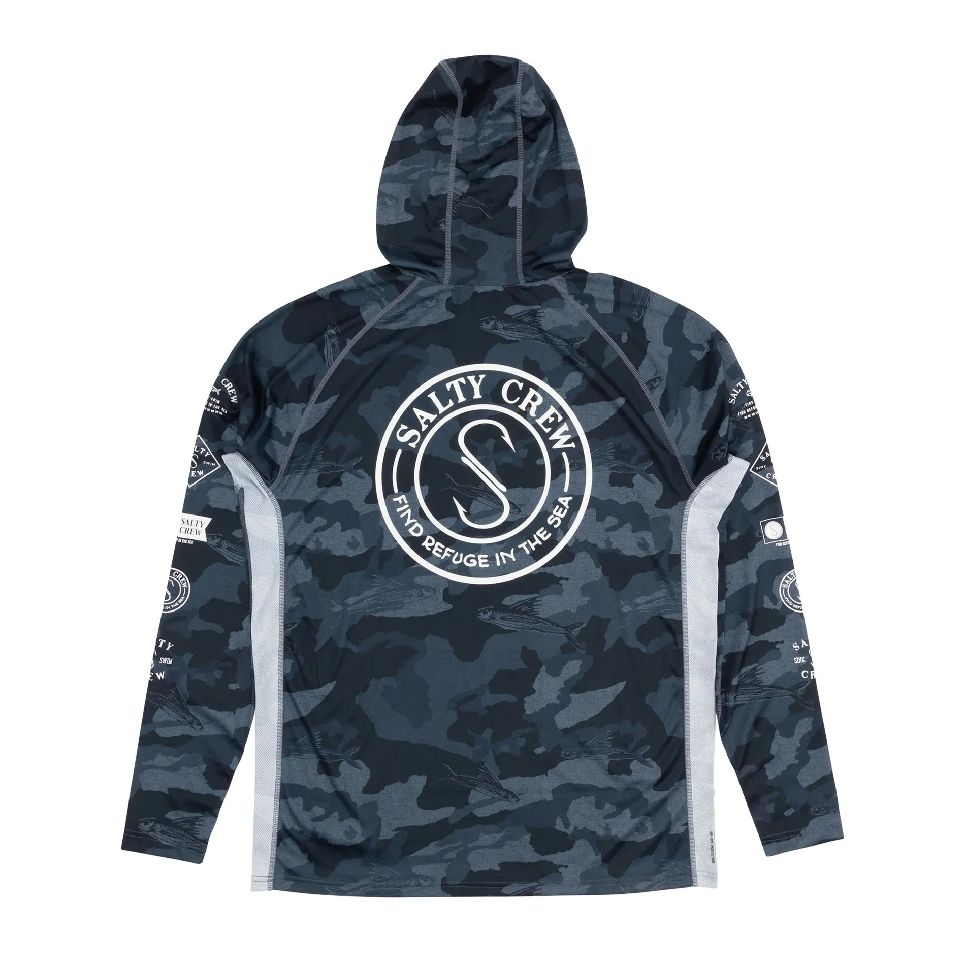 Salty Crew Palomar Perforated Hood - Blue Camo