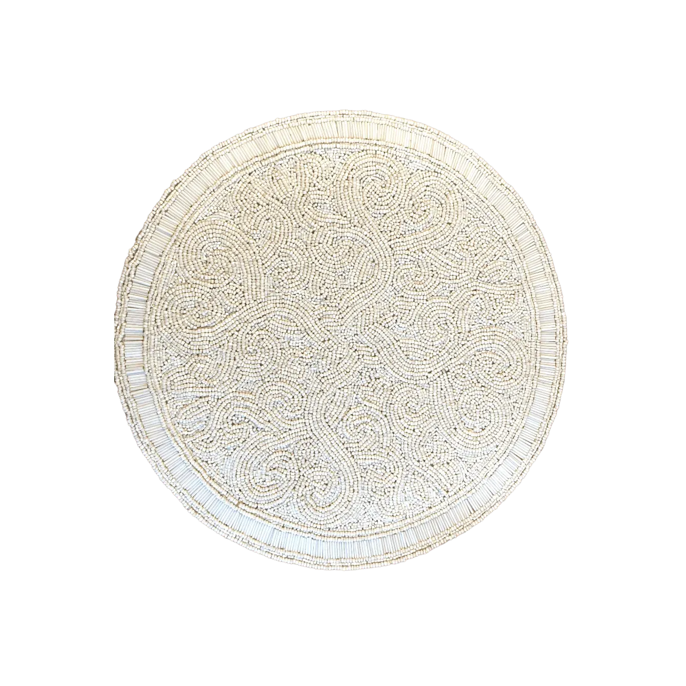 Set of 2 Kaiser Round Beaded Placemat - White