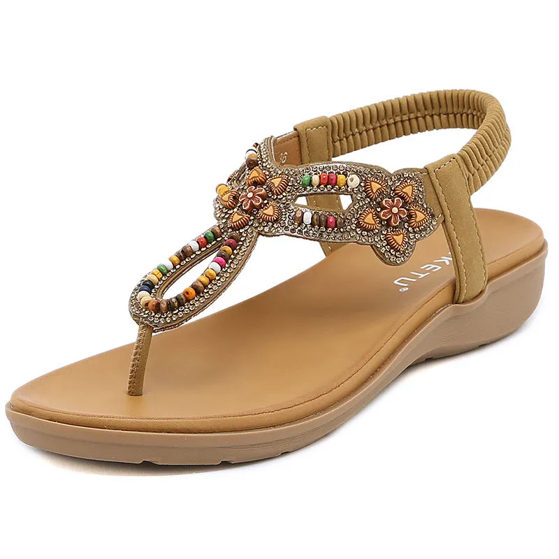 Shimmery Rhinestone and Gemstone Strappy Ankle Sandals