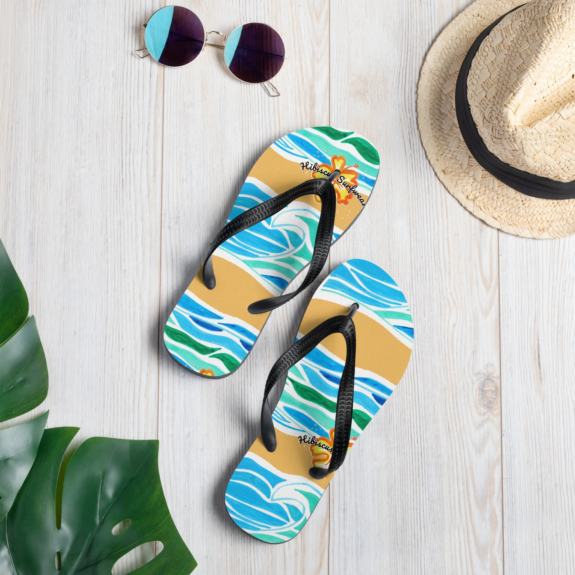 Side waves - Hibiscus Surfwear - Ethical Mens Flip-Flops