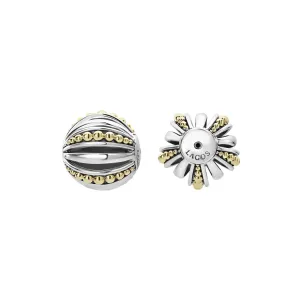 Signature Caviar Two-Tone Open Fluted Earring Backs