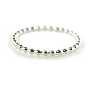 Silver Beaded Stacking Ring