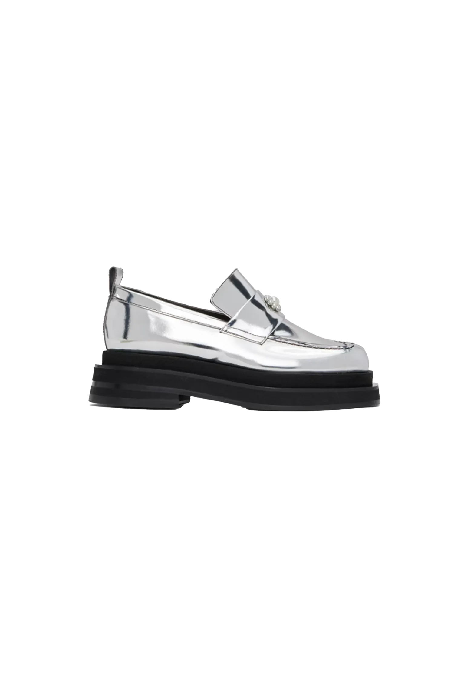 Simone Rocha Heart Toe Platform Loafers Silver