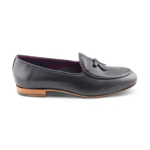 Slippers nere in pelle
