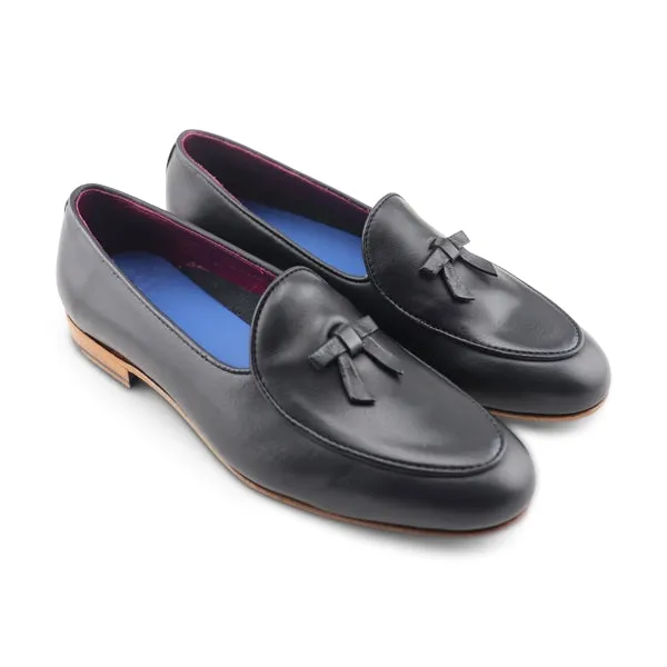 Slippers nere in pelle