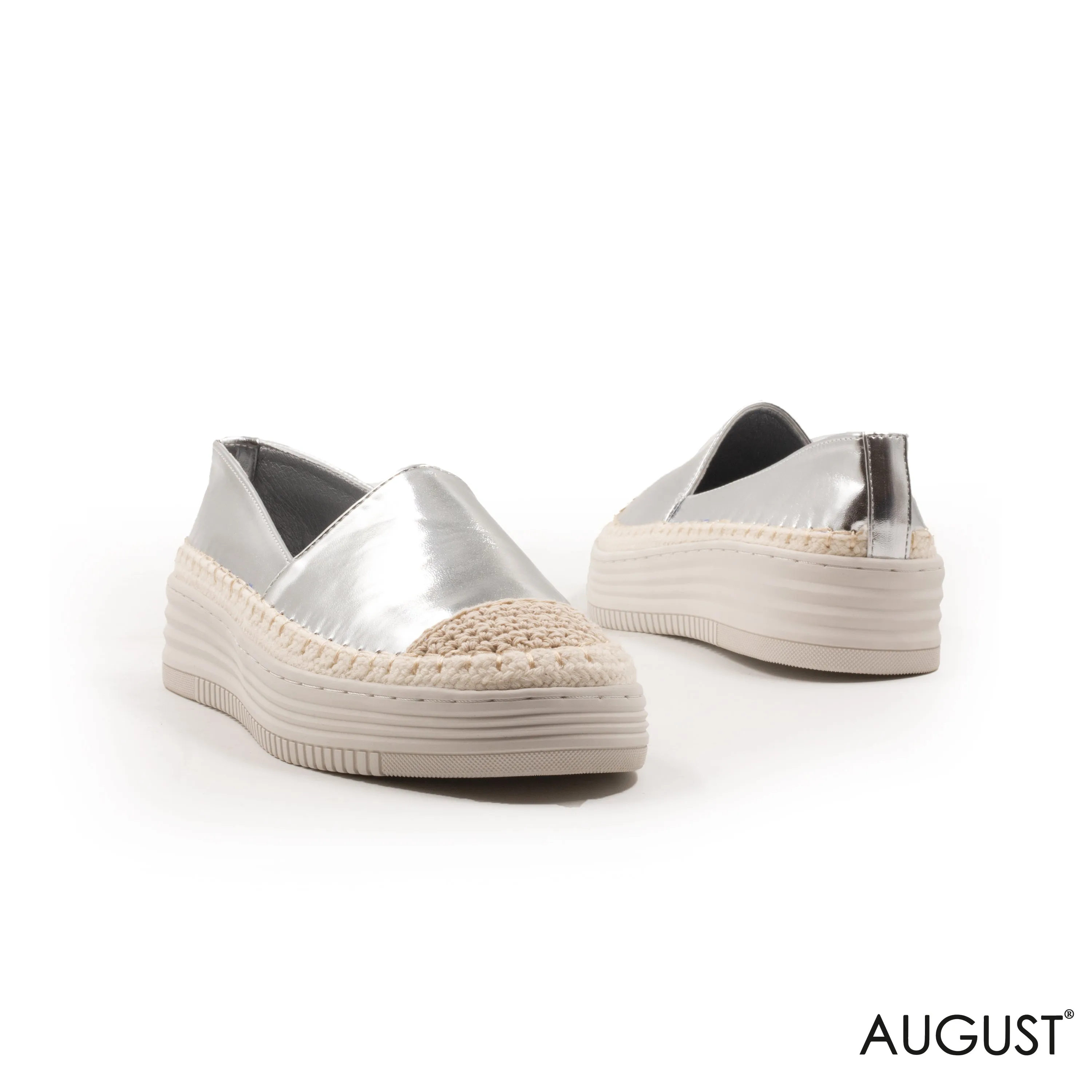 SLIVER METALLIC LOAFERS WITH DETAILS TOUCH