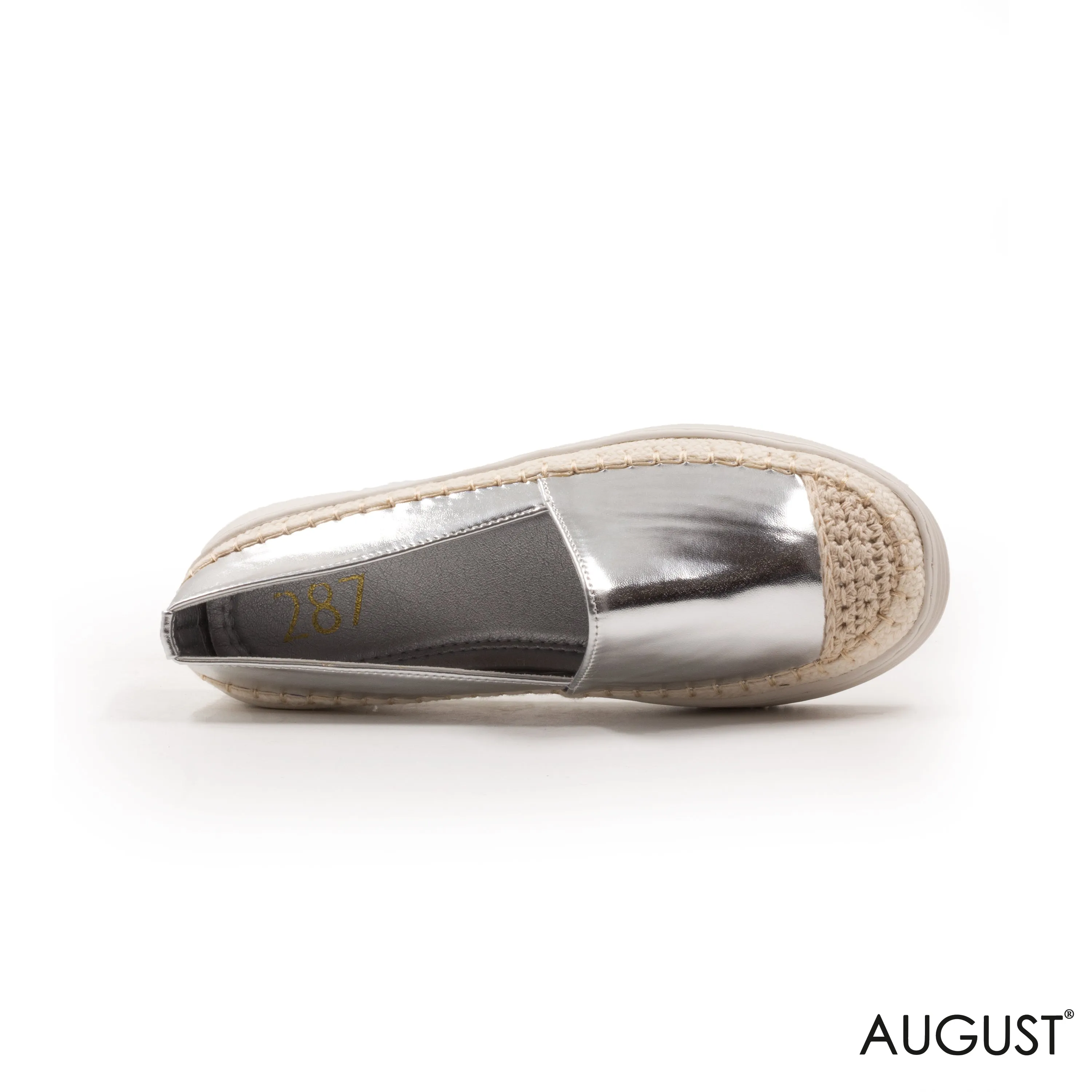 SLIVER METALLIC LOAFERS WITH DETAILS TOUCH