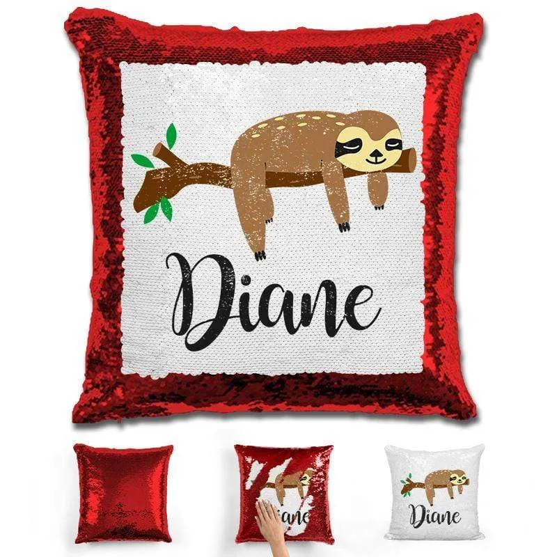 Sloth Personalized Magic Sequin Pillow