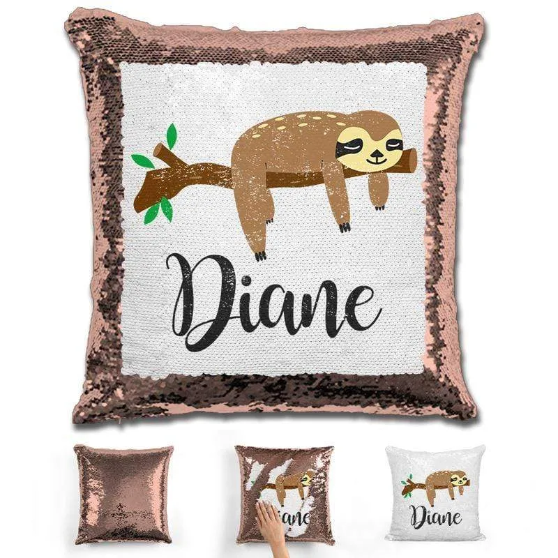 Sloth Personalized Magic Sequin Pillow