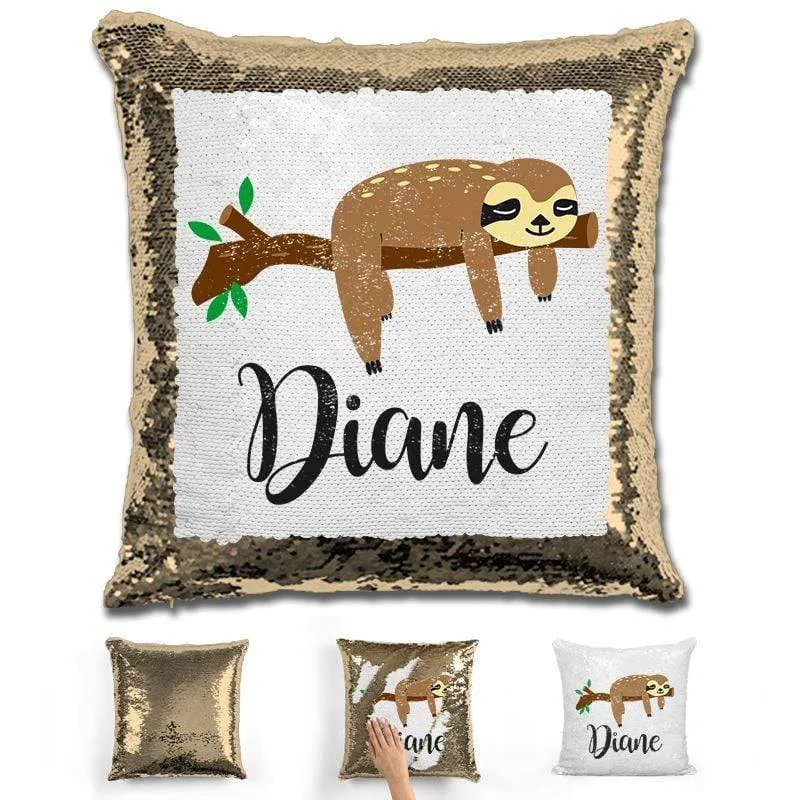 Sloth Personalized Magic Sequin Pillow