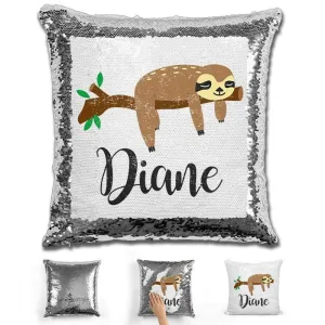 Sloth Personalized Magic Sequin Pillow