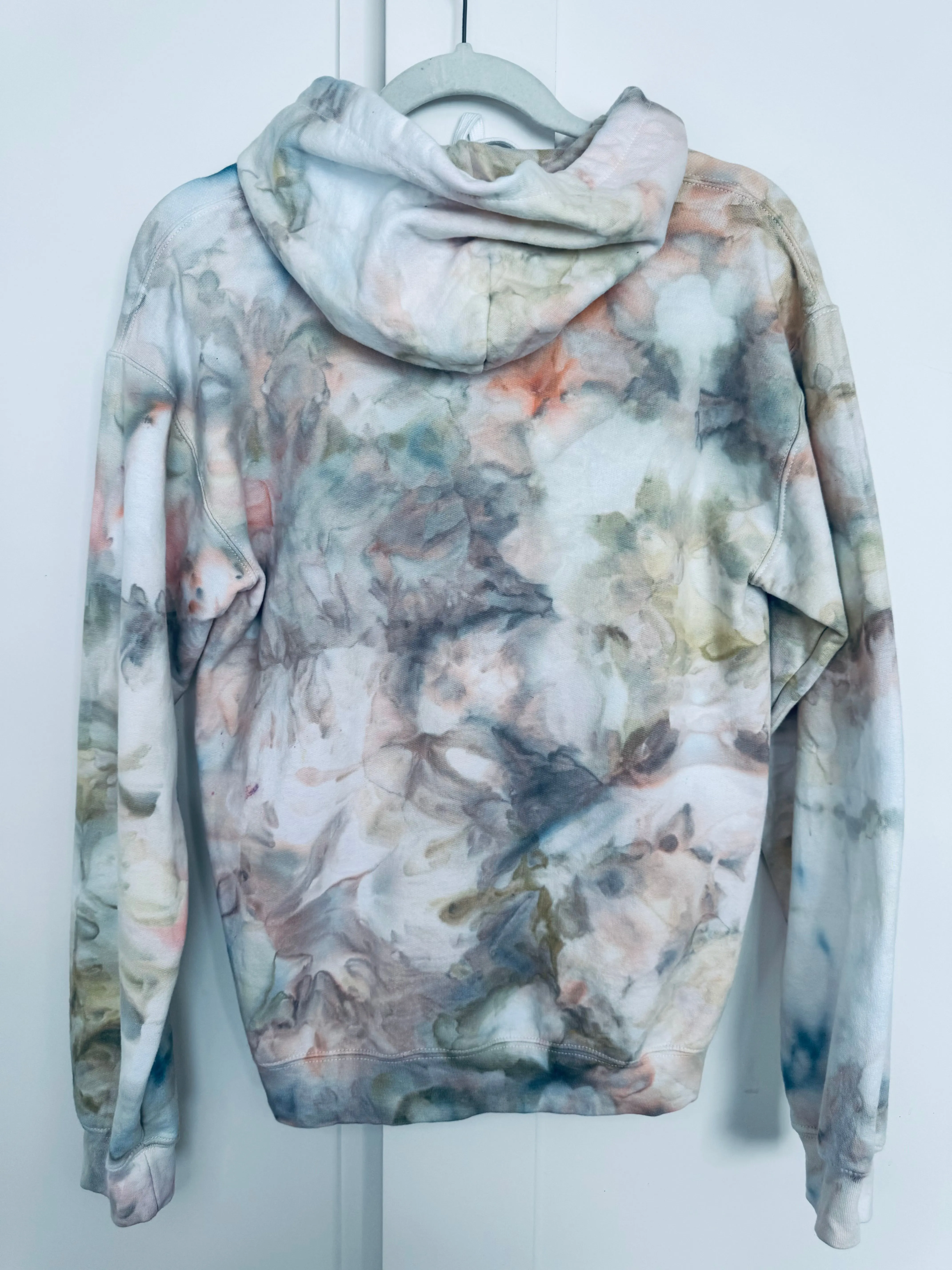 Small Mini Flower Patchwork Unisex Dyed Hoodie