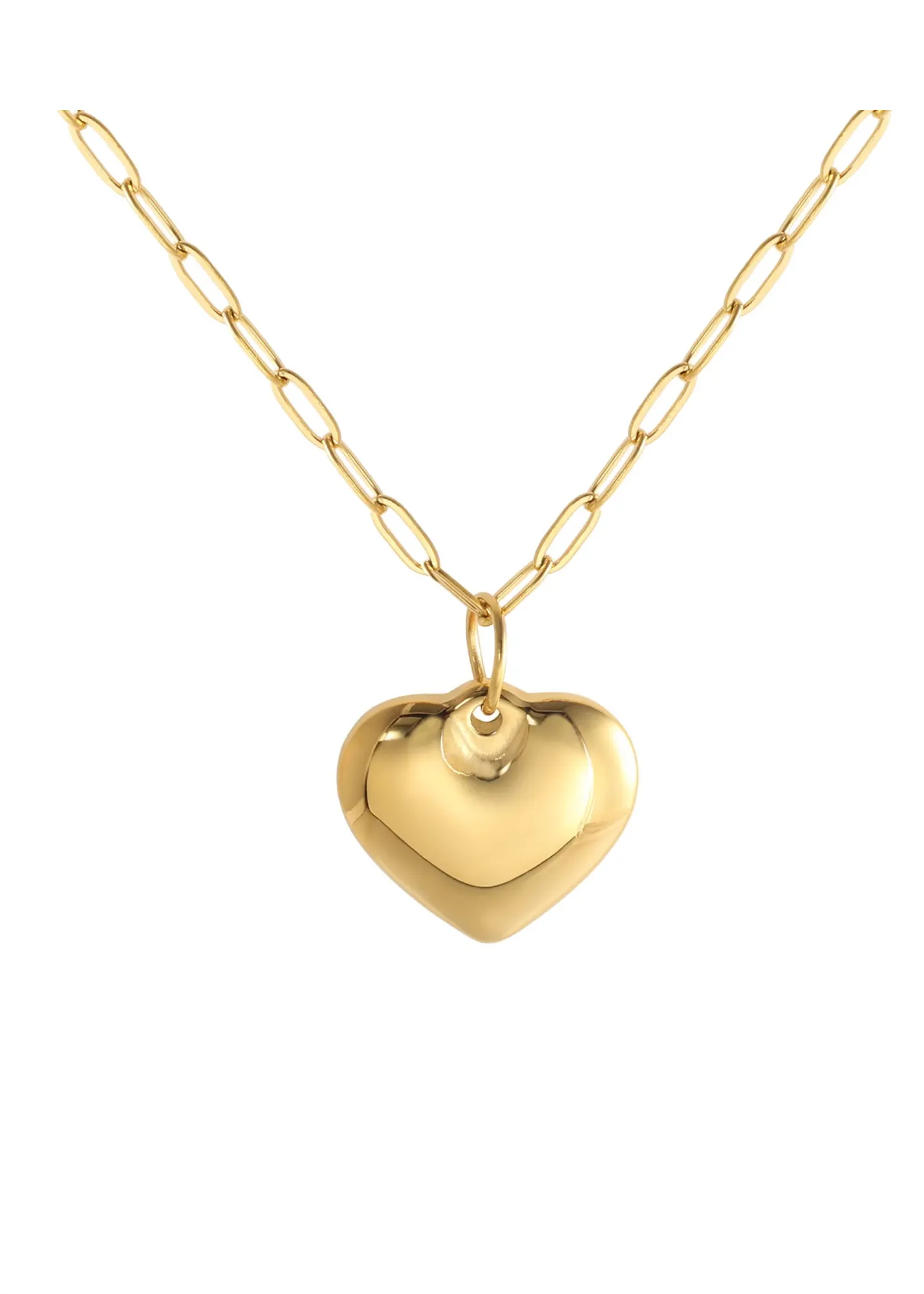 Small Puffy Heart Necklace Engraving