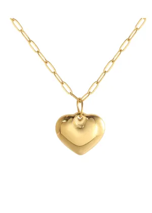 Small Puffy Heart Necklace Engraving