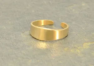 Solid 14k Yellow Gold Toe Ring Handcrafted with Tapered Design