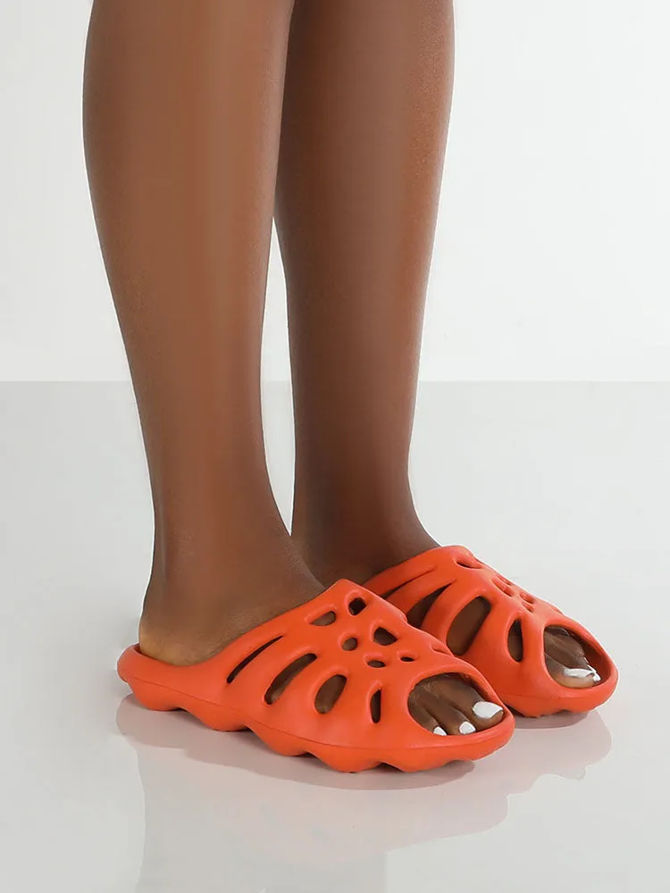 Solid Color Hollow Out Slippers