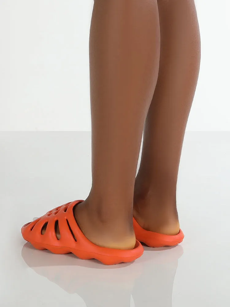 Solid Color Hollow Out Slippers
