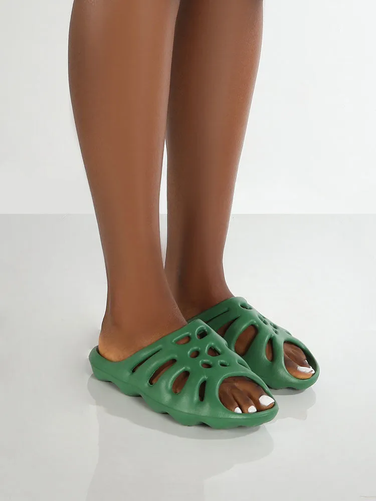 Solid Color Hollow Out Slippers