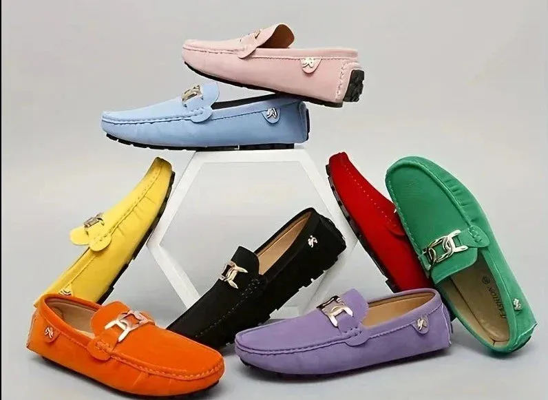 Split Leather Men Loafers Slip on Flats Casual Shoes for Women Moccasins Super Soft Female Footwear