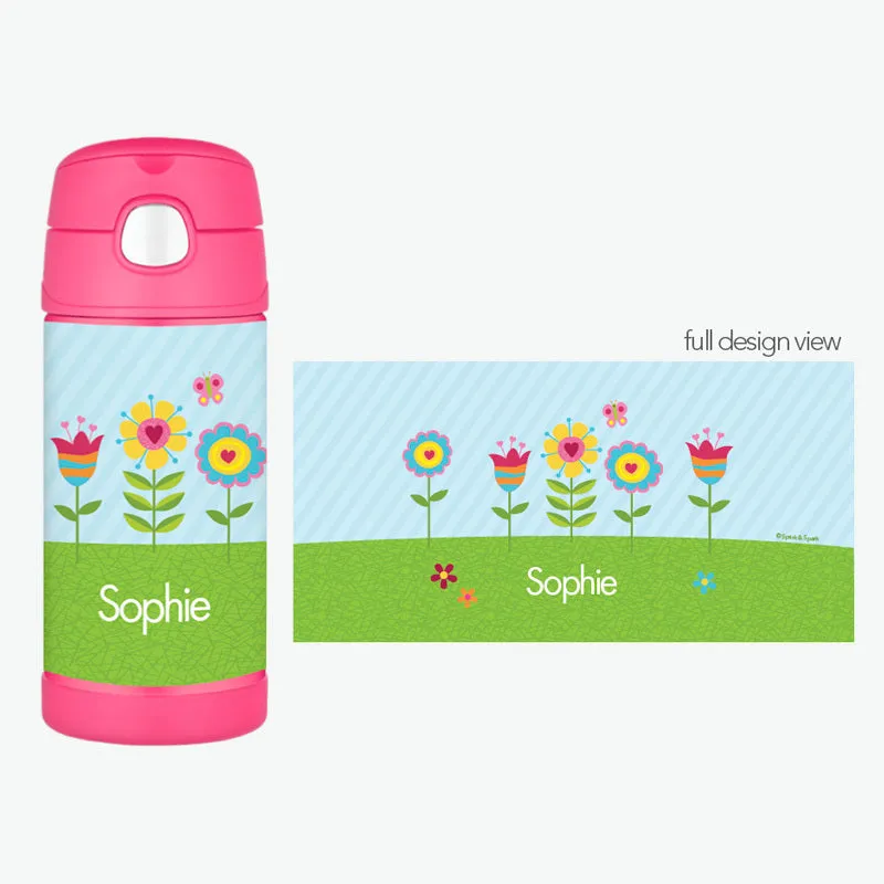Spring Blooms Personalized Thermos Bottle