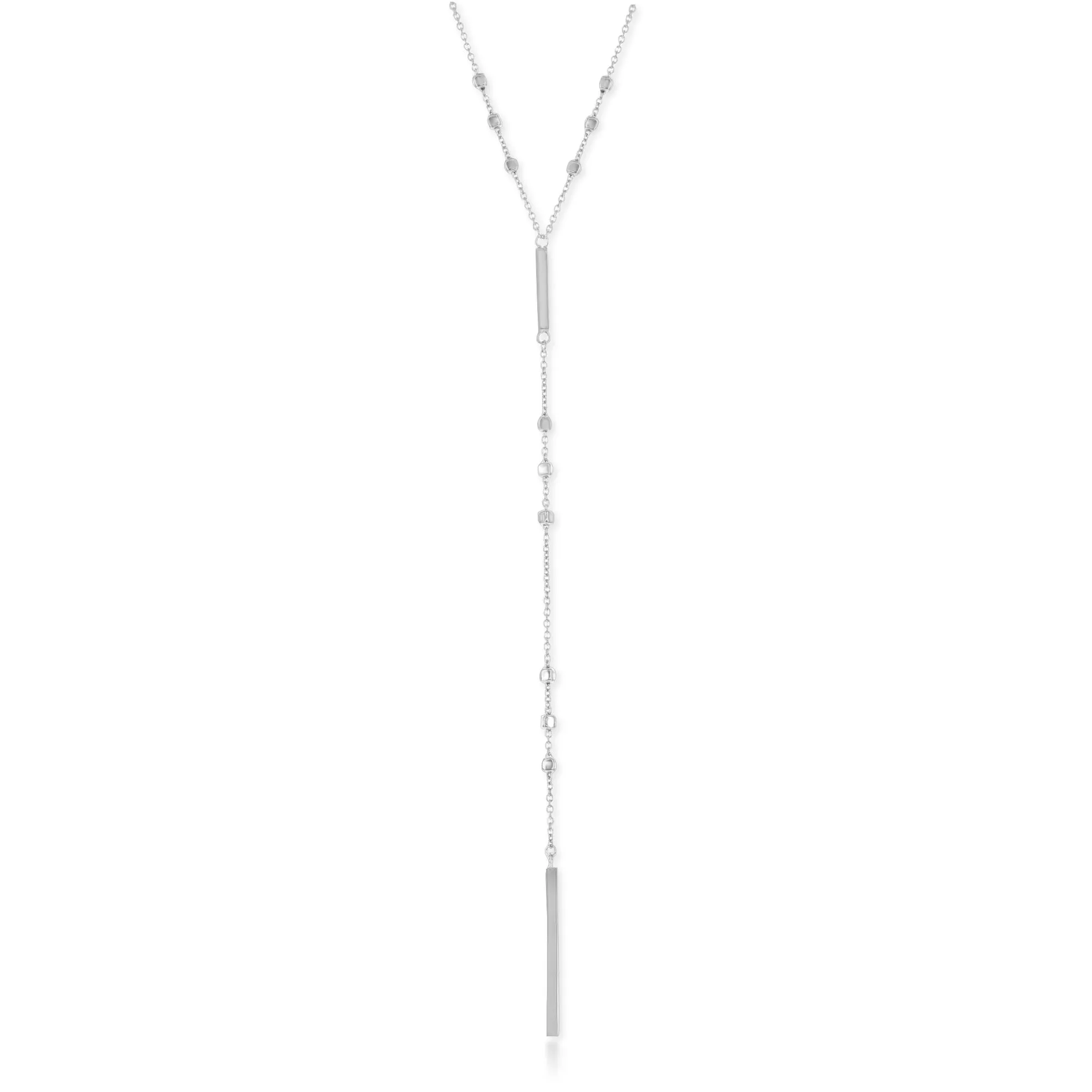 Sterling Silver Beaded Lariat Necklace (90813)