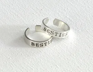 Sterling silver besties toe ring