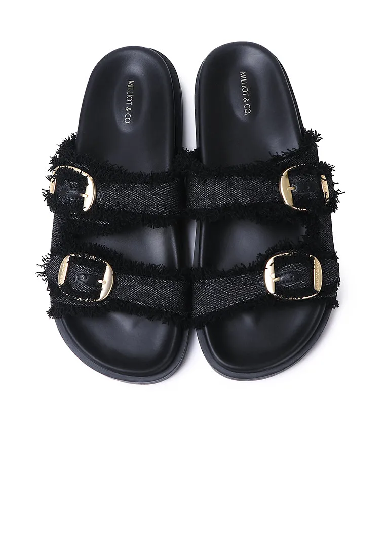 Suleika Buckled Strap Sandals (Black)