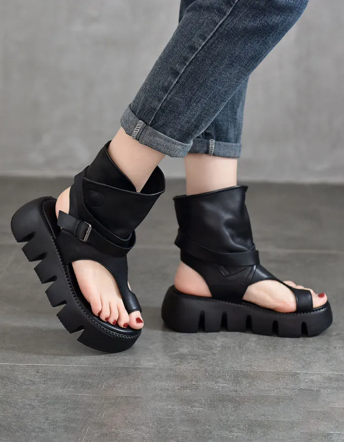 Summer Breathable Toe Ring Platform Sandals Boots
