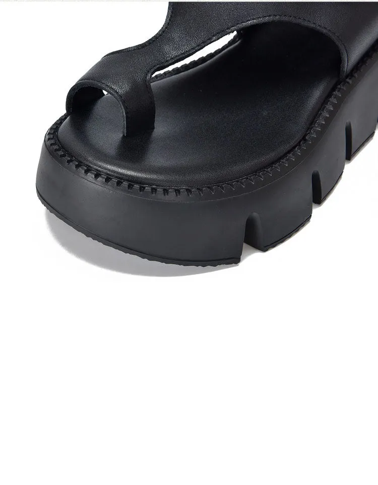 Summer Breathable Toe Ring Platform Sandals Boots