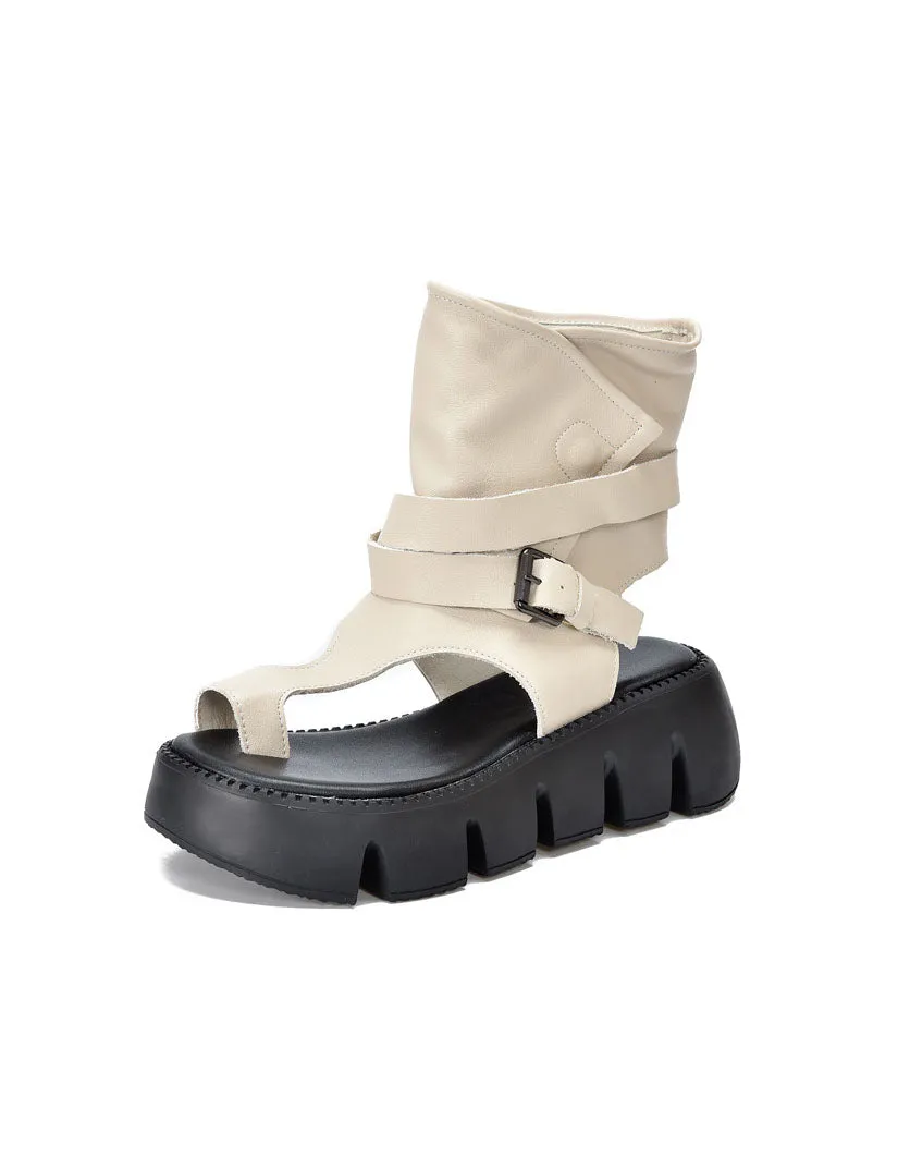 Summer Breathable Toe Ring Platform Sandals Boots