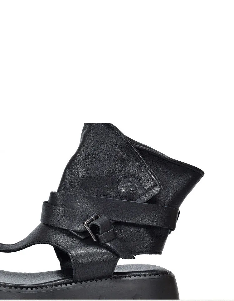 Summer Breathable Toe Ring Platform Sandals Boots